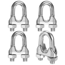 4-Pack Cable Clamps, M12 Stainless Steel 1/2" Wire Rope Clip U Bolt Fastener