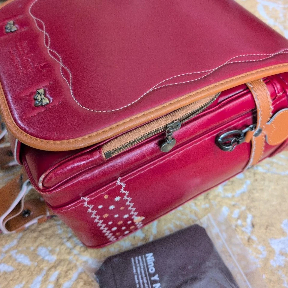 Bolsa escolar Nino Y Nina japonesa Randoseru (mochila), vermelha, bordada - Imagem 2 de 4