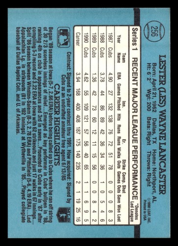 Les Lancaster 1991 Donruss #256b Chicago Cubs FREE SHIPPING *089 - Picture 2 of 2