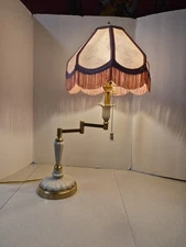 Quoizel Garden Splendor by Lenox Banquet Lamp Swing Arm, WORKS, Vintage.