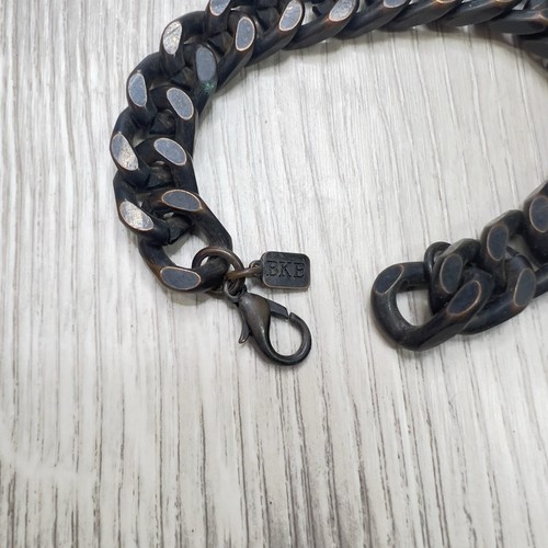 BKE Herren Kettenglied Armband Braun Metall - Bild 3 von 4