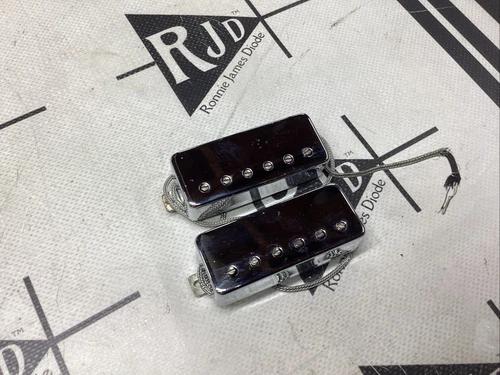 70’s Gibson USA Mini Humbucker Electric Guitar Pickup Chrome Patent Number Set