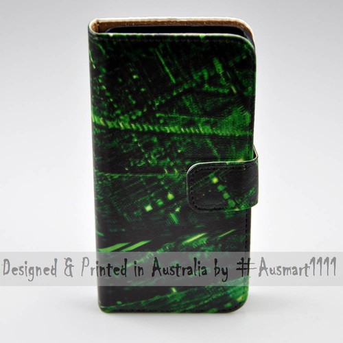 For Samsung Galaxy Note Series Matrix Theme Print Wallet Mobile Phone Case Cover - Picture 2 of 3