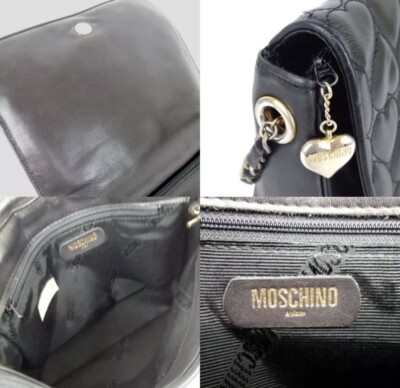 MOSCHINO Quilted Heart Leather Crossbody Bag | eBay