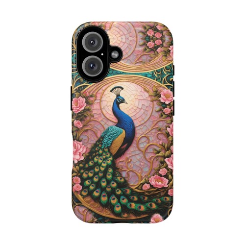 Pink Phone Case Peacock Stained Glass Phone Case iPhone 16 15 14 13 S24 S23 S22 - 第 24/245 張圖片