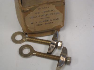 NOS vintage bicycle AXLE chain ADJUSTERS for prewar antique BIKE