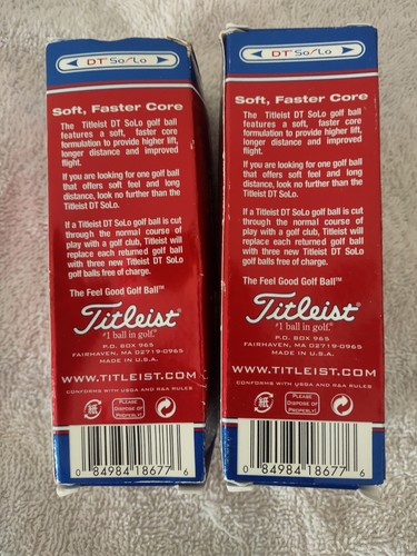 2 Packs of 3 Titleist DT Solo Golf Balls; New Old Stock; NOS - Picture 2 of 2
