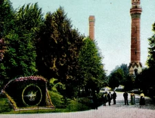 1907, Floral Clock, Water Works Park, Detroit, Michigan Postcard Germany Made
