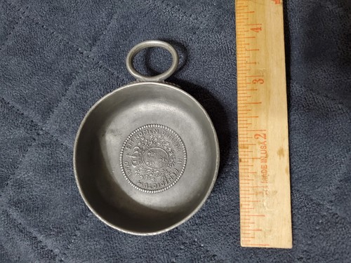 Vintage French Pewter Communion Wine Cup "Sit Nomen Domini Benedictum 1790" - Picture 3 of 6