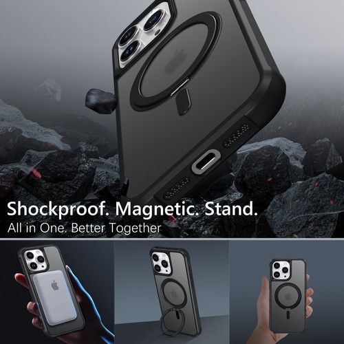 Funda para iPhone 16/15/14/13/12/11 Pro Max pesada a prueba de golpes con soporte magnético cubierta - Imagen 484 de 751