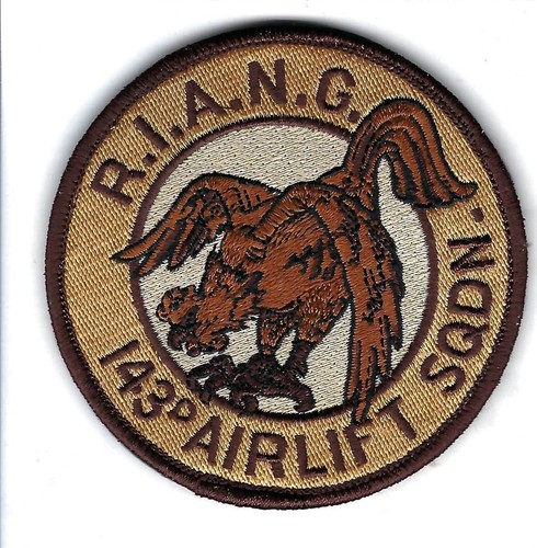 PATCH USAF 143RD AIRLIFT SQ AS DSRT RHODE ISLAND AIR NATIONAL GUARD AS-2