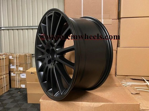 19" C63 AMG Multi Spoke Style Wheels Full Satin Black Mercedes C Class W204 - Picture 8 of 8