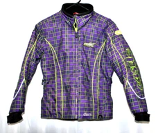 Castle X Woman’s Snowmobile Winter Jacket Charm Purple and neon Green Size XS.