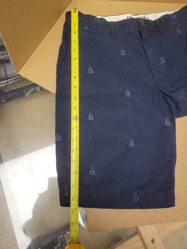 Old Navy Slim Fit Marine Segelboote bestickt Chino Shorts Herren Gr. 33 - Bild 9 von 9
