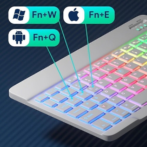 Beleuchtete Tastatur Maus Kabellos für iPad 5/6/7/8/9/10th Air 3 4 5 6 Pro 11'' - Bild 9 von 30