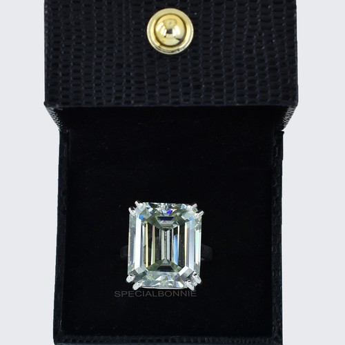26.70 Ct Certified Emerald Cut Solitaire Gray Diamond Ring-FREE Diamond studs! - Picture 7 of 12