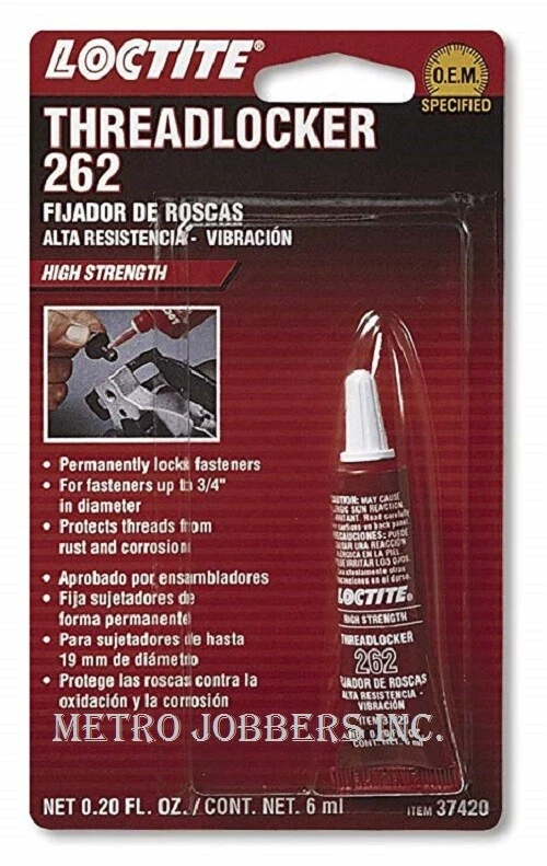 Loctite 37420 262 Red High Strength Threadlocker Tube, 6-milliliter