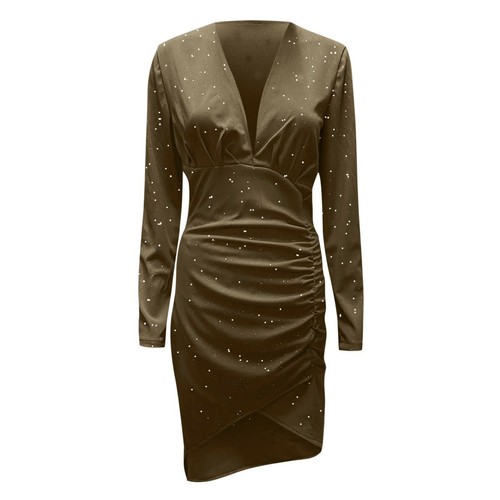 Women Sequin Glitter Bodycon Dress Evening Party Cocktail Gown Sexy Mini Dress - Picture 7 of 18