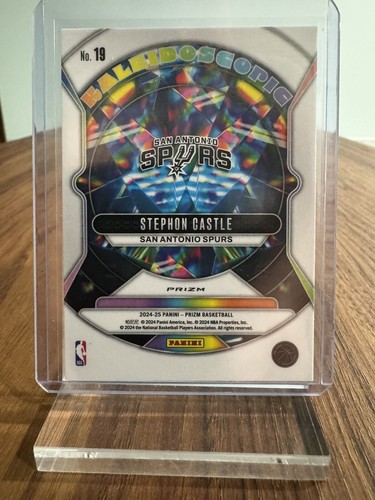 2024-25 Panini Prizm Stephon Castle RC #19 Kaleidoscope Prizm Rookie Spurs - Bild 2 von 2