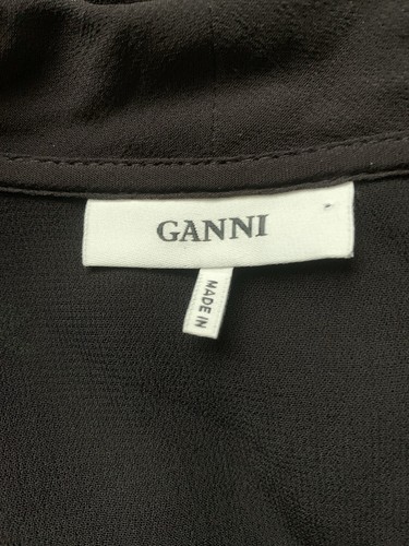 GANNI Dainty Georgette Black Floral Wrap Dress UK 8 EU 36 US 4 S Perfect £180 - Picture 20 of 22