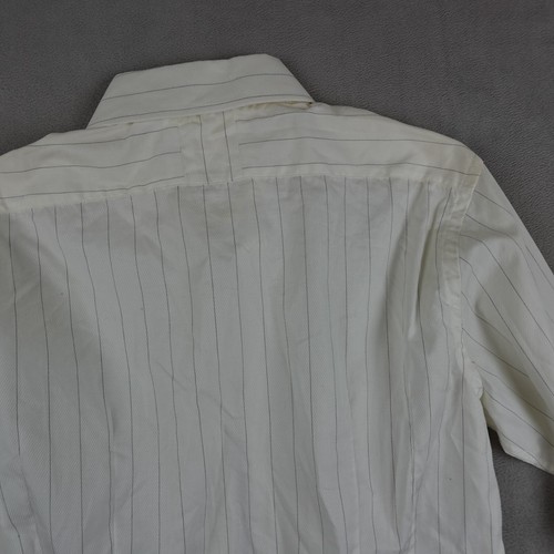 Guess Marciano Button Up Shirt Mens M White Striped Long Sleeve - Picture 14 of 18