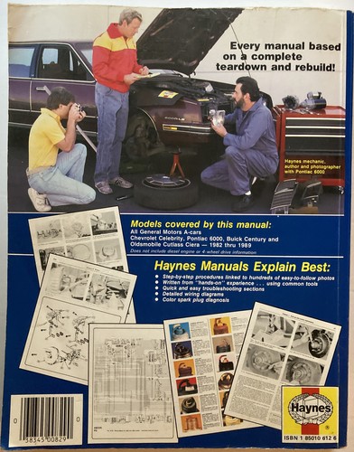 Hayes Repair Manuel GM A-Cars 1982-1989 Century,6000, Celebrity, Ciera - Bild 2 von 5