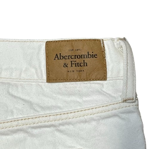 Abercrombie and Fitch klassische Midi-Shorts Damen 2 26 weiße Jeans-Denim-Shorts - Bild 10 von 16