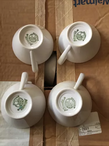 VTG Syracuse China Syralite coffee tea Cups Captains Table Set of 4 Restaurant