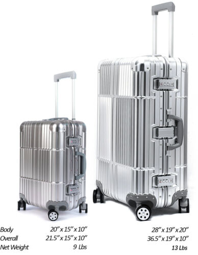 Travel Luggage Aluminum Luxury Hard Case Carry On 360 Degree Wheel TSA Approve - Picture 19 of 20