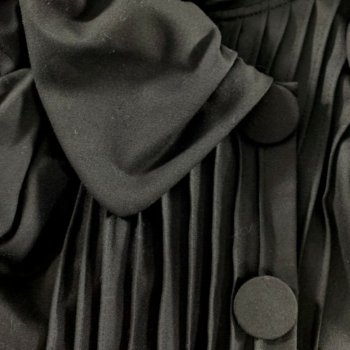 Matty M Womens Coat Black XS Bishop Sleeves Pleated Large Buttons Lined Goth - Picture 9 of 10