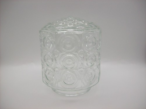 Vintage MCM Glass BullsEye Circles Ceiling Light Shade Acorn Globe Porch Hallway - Picture 9 of 23