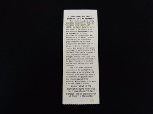 Grateful Dead Ticket Shoreline California 25.08.92 25.08.1992 GDTS Cancelled Void - Bild 12 von 12