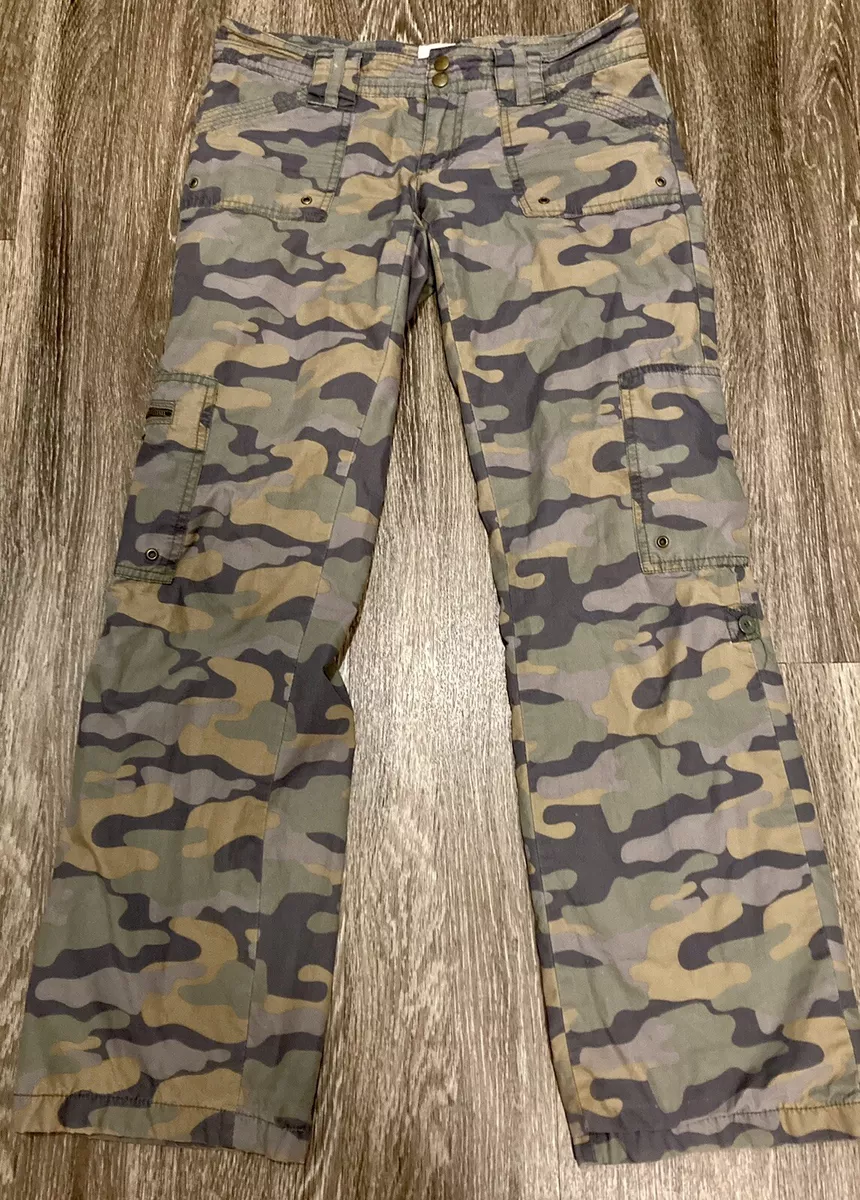 Low Rise Camo Print Cargo Pants