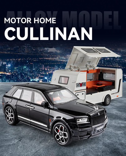1:20 ROLLS Royce Cullinan SUV Trailer RV Car Model Diecast Camper Van Kids Gift - Picture 7 of 27