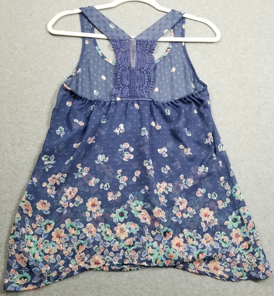 眼影背心女式小号花卉无袖透明春季夏季纹理 — 第 4/4 张图片