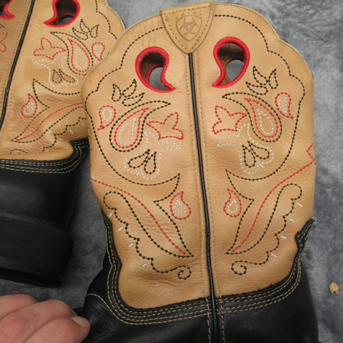 Ariat Cowboy Boots Mens 7.5 B Brown Western Leather Two-Tone 16745 Round Toe - Picture 11 of 16