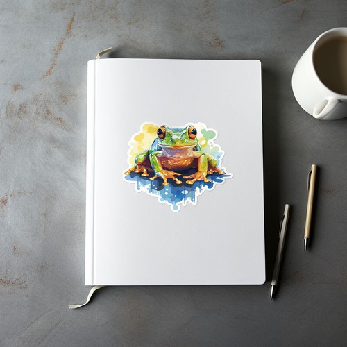 Calcomanía de vinilo impermeable para parachoques de coche de rana acuarela - Imagen 6 de 6