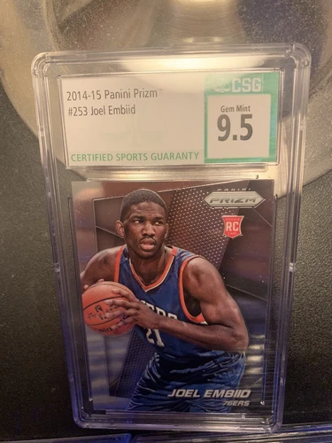 2014-15 Panini Prizm Joel Embiid CSG 9.5 GEM MINT ROOKIE #253 Equal To CGC 10
