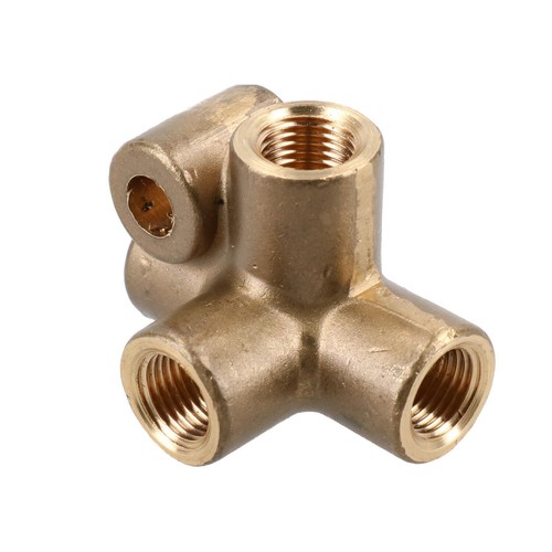Brass Brake Pipe Fitting 4 Way Adaptor M10 x 1mm for 3/16" Pipe T Piece - Imagen 3 de 3