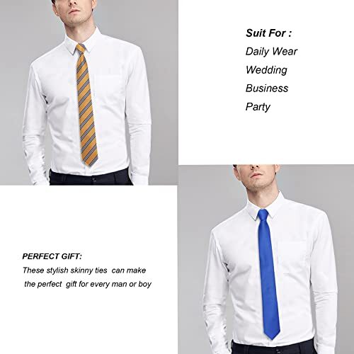 Pre-tied Adjustable Zipper Skinny necktie,2.35inch Clip on Slim Ties Mixed E - Bild 6 von 6