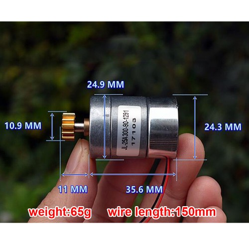 Mini Gear Motor DC 6V 9V 12V 92RPM Slow Speed Reduction Motor Full Metal Gearbox - Picture 2 of 12