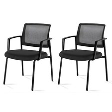 2 Pack Office Arm Chairs No Wheel Ergonomic for Reception Meeting Conference