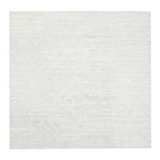 10' x 10' Hand Knotted Undyed Natural Wool Ivory with Gray Square Rug R62924