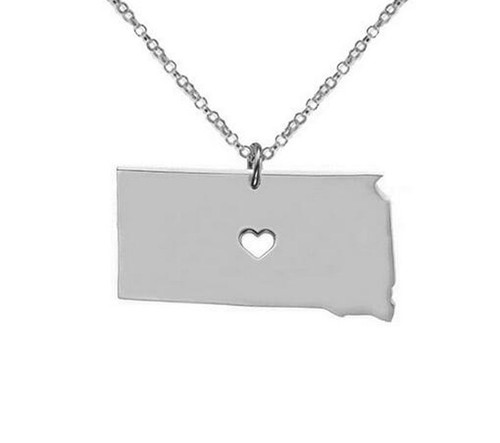 State Necklace Pendant US Country Map Pendant Charm State Map Stainless Steel - Picture 47 of 56