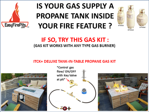 EasyFirePits ITCK+ Kit; Deluxe DIY Build Your Own Propane Fire Tank in Table Kit - Picture 2 of 8