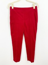 Talbots Red Chatham Ankle Pants Size 2 Velvet Cotton Blend Slim Holiday