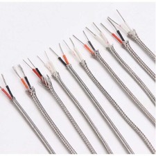 K Type Thermocouple Extension Cable Temperature Sense  Shielded Braided Wire