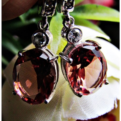 Color Changing Turkish Diaspore Sultanit Fancy 925 Sterling Silver Earrings - Picture 4 of 5