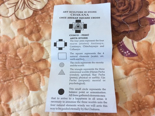 Chakana Andean Square Cross Peru Hand Carved Cusco Limestone Inca Calendar - Picture 3 of 3