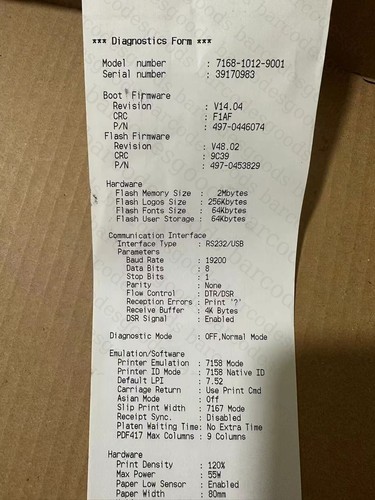 ✅7168-1012-9001 Cabezal de impresión térmico 9 pines 80 mm 203 ppp para NCR 7168✅ - Imagen 2 de 2